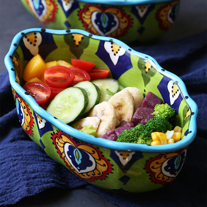 European And American Creative Ceramic Bowl, Salad Bowl, Dessert Bowl, Household Special-Shaped Bowl, New Style European Tableware, Large Fruit Bowl