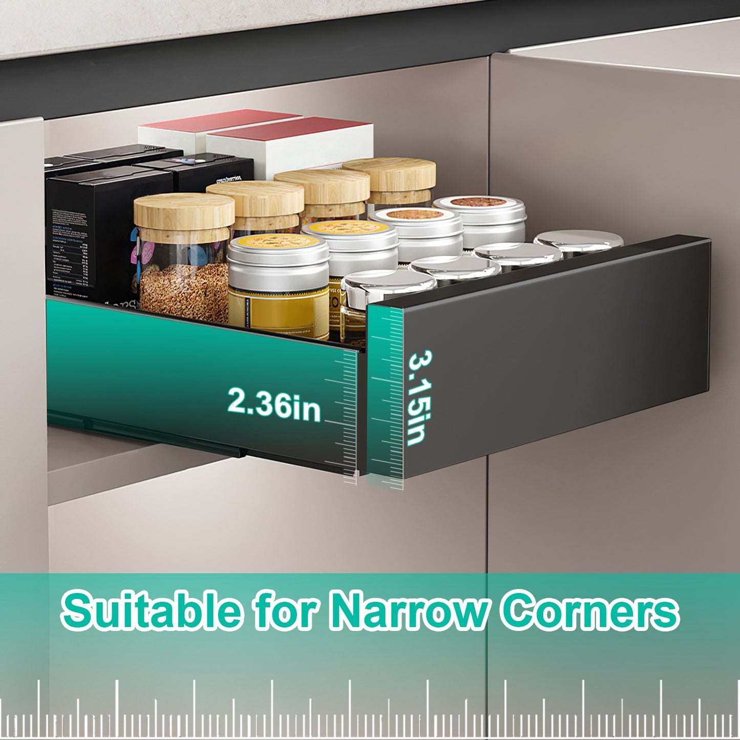 Cabinet Organizer Carbon Steel Slide Out Drawer Storage